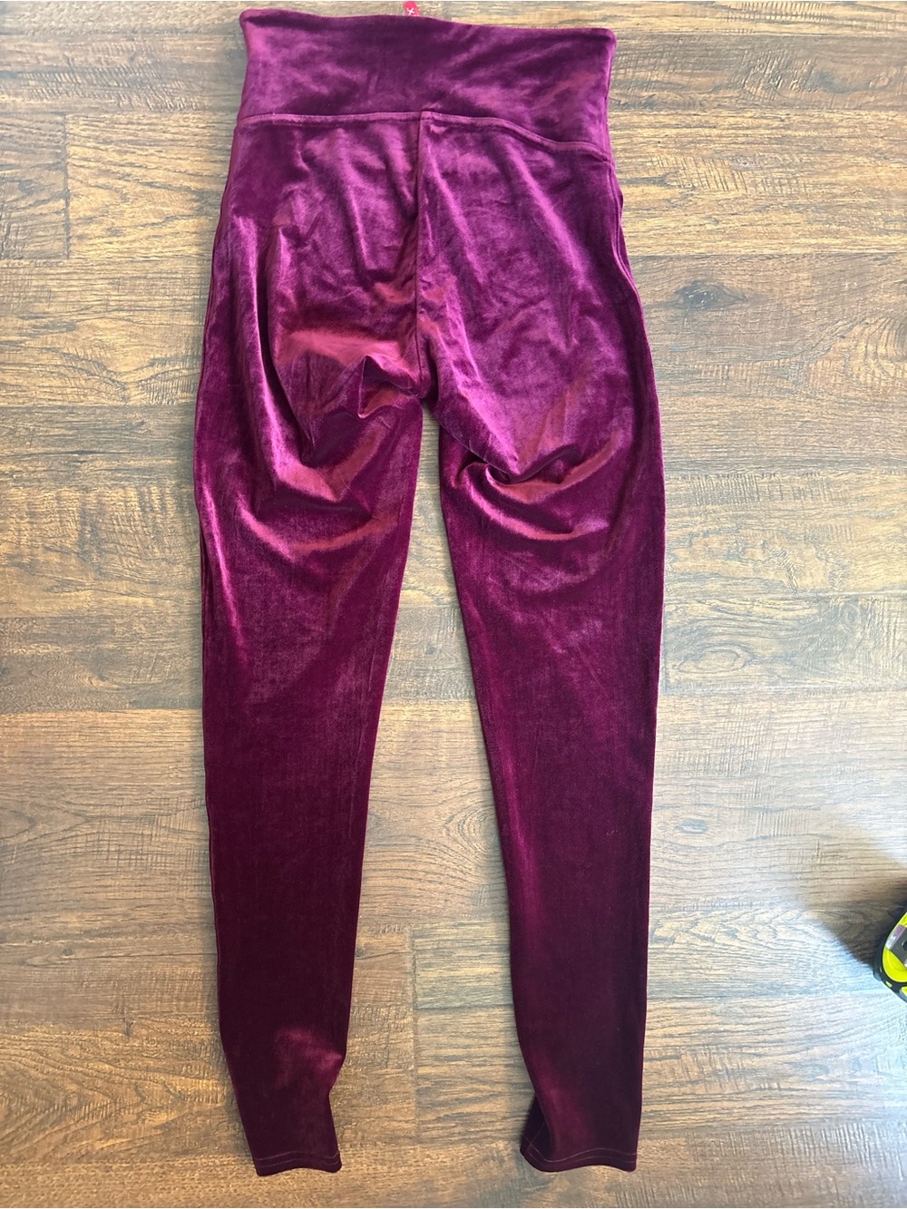 SPANX Velvet Leggings Womens M Burgundy High Rise Slimming Stretch Ankle Pull On